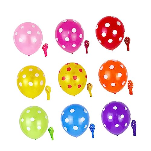 HOOTNEE 100 Stück 12 Zoll Verdickte Latexballons Polka Dot Design Aufblasbare Luftballons Für Hochzeiten Geburtstagsfeiern Und Partydesign Gemischte Farben Für Kreative von HOOTNEE