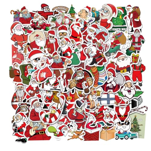 HOOTNEE 100St Weihnachtsaufkleber Weihnachts-Graffiti-Aufkleber Cartoon-Aufkleber one Piece Aufkleber Scrapbooking Sticker Wohnkultur Aufkleber für Wasserflaschen dekorativer Aufkleber PVC von HOOTNEE