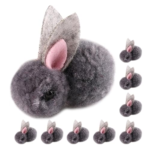 HOOTNEE 10St Plüsch Häschen Plüschhasenspielzeug Osterhasen-Plüsch weicher Kleiner Hase shöne bescherung Bunny stirntuch Hasenpuppe selber Machen Bastelt Stirnband-Kaninchen-Ornament Grey von HOOTNEE