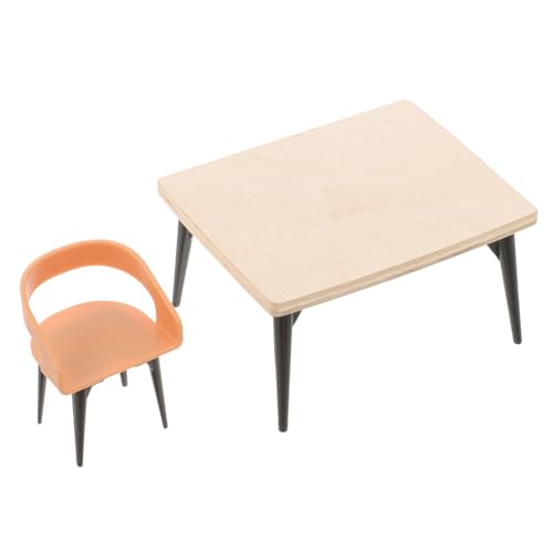 HOOTNEE Miniatur-puppenhauszubehör Goki Puppenhaus Zubehör 12 Maßstab Tisch Und Stühle Puppenzubehör Für Kreative Spielwelten Dollhouse Dining Table Chair Set von HOOTNEE