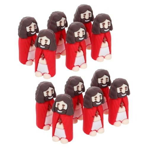 HOOTNEE 12 Stück Jesus Statue Mini Spielzeug Mini Puppen Miniatur Figuren Jesus Mini Figuren Mini Figuren Deko Puppen Statuen Winzige Figuren Taufe Jesus Spielzeug Kleine Jesus von HOOTNEE