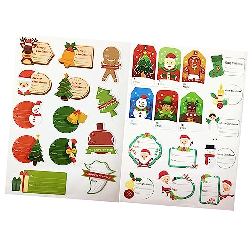 HOOTNEE 12st Weihnachts-memo-Aufkleber Aufkleber Für Kinder Weihnachtssiegelaufkleber Geschenkanhänger Weihnachtsaufkleber Schneeflocken-Aufkleber Dekorative Aufkleber Weihnachten Hinweis von HOOTNEE