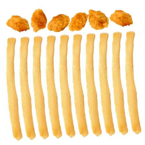 HOOTNEE 16 Stück Simulations-Pommes Frites Modell Lebensechte Gefälschte Lebensmittel Für Kinder Rollenspiel Küchenzubehör Künstliche Pommes Frites Zur Anzeige von HOOTNEE