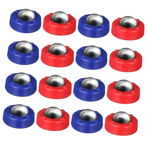 HOOTNEE 16 Teiliges Tischfußball Spielset Mit Rutsch Pucks Shuffleboard Roller Für Spaß Und Spiel 8 Blaue Und 8 Rote Beads Für Kindergeburtstage Und Partys von HOOTNEE