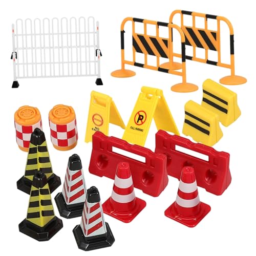 HOOTNEE 18 Teiliges Verkehrssperren Modell, Mini Verkehrssperren Spielzeug, Straßenschilder Spielset, Mini Straßensperren, Verkehrsschilder, Straßenschild Spielzeug Für Kinder, HOOTNEE 18 Teiliges Verkehrssperren Modell, Mini Verkehrssperren Spielzeug, Straßenschilder Spielset, Mini Straßensperren, Verkehrsschilder, Straßenschild Spielzeug Für Kinder, von HOOTNEE