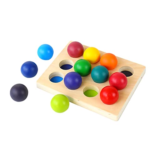 HOOTNEE 1Pc Holz Regenbogen Sortierbrett Spielzeug Für Kinder Kognitives Paarungsspielzeug Sattgrün Fördert Farben Und Formen Ideal Für Kleinkinder Und Vorschulkinder von HOOTNEE