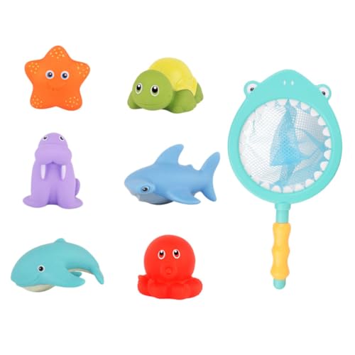 HOOTNEE Badespielzeug Satz für Kleinkinder Schwimmendes Angelspielzeug aus Freiem Kunststoff mit Fischernetz und Spritzenden Fischen für Spaß im Wasser für Badewanne und Pool HOOTNEE Badespielzeug Satz für Kleinkinder Schwimmendes Angelspielzeug aus Freiem Kunststoff mit Fischernetz und Spritzenden Fischen für Spaß im Wasser für Badewanne und Pool von HOOTNEE