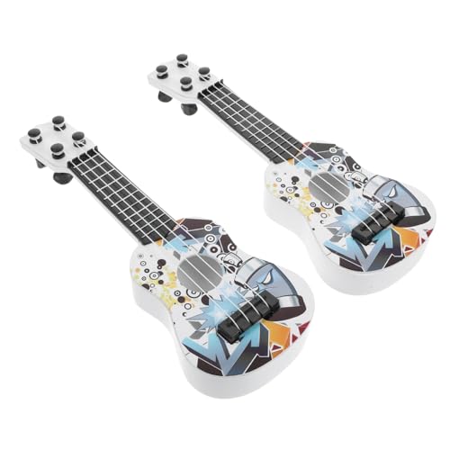 HOOTNEE 2 Stück Mini Simulationsgitarre Musikspielzeug Für Kinder Ukulele Gitarrenspielzeug Kinder Lernspielzeug Frühe Instrumente Lernwerkzeug Pädagogisches Musikspielzeug Kinder von HOOTNEE