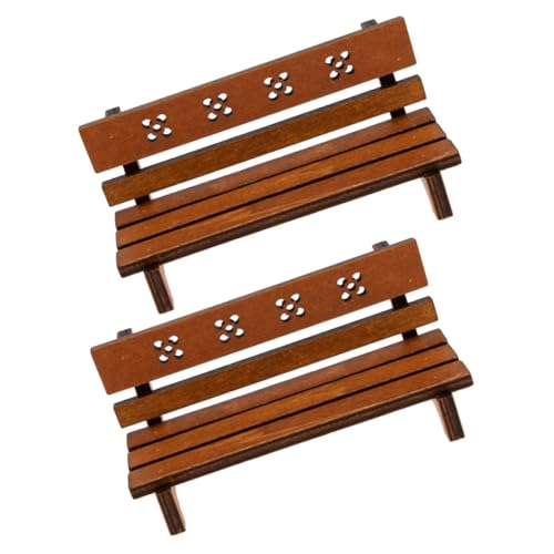 HOOTNEE 2 Stück Miniatur Holzbank Vintage Mini Gartenmöbel Puppenhaus Deko Kleine Bank Modell Zubehör für Mikrolandschaft Tischdekoration HOOTNEE 2 Stück Miniatur Holzbank Vintage Mini Gartenmöbel Puppenhaus Deko Kleine Bank Modell Zubehör für Mikrolandschaft Tischdekoration von HOOTNEE