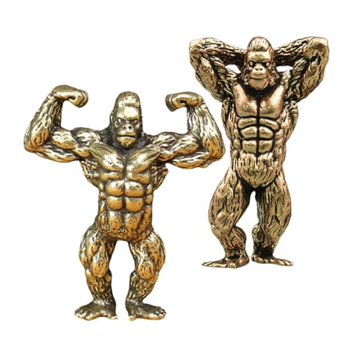 HOOTNEE Kupfer-Beryllium Tier Statue Set Gorilla Spielzeug Schreibtisch Jungen und Mädchen Gorilla Figur von HOOTNEE