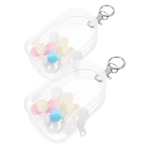 HOOTNEE 2 Stück Puppen Ausflugstasche Mini Klarsichtbeutel Schlüsselanhänger Rucksack Charms Figuren Display Tasche Mini Figuren Vitrinen Beutel Display Tasche Transparente von HOOTNEE