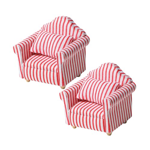 HOOTNEE 2 Stück Puppenhaus Möbel Zubehör Rot Weiß Gestreift Stilvolles Wohnzimmer Modell DIY Miniaturspielzeug für Kreative und Puppenhausfans HOOTNEE 2 Stück Puppenhaus Möbel Zubehör Rot Weiß Gestreift Stilvolles Wohnzimmer Modell DIY Miniaturspielzeug für Kreative und Puppenhausfans von HOOTNEE