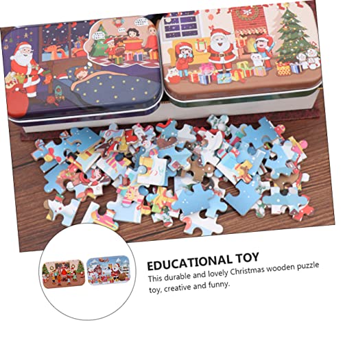 HOOTNEE 2 Stück Xmas Holzpuzzle Teiliges Kinderpuzzle Ab Jahren Umweltfreundliches Holzspielzeug mit Bunten Cartoon Motiven Kognitive und Motorische Entwicklung Weihnachts DIY HOOTNEE 2 Stück Xmas Holzpuzzle Teiliges Kinderpuzzle Ab Jahren Umweltfreundliches Holzspielzeug mit Bunten Cartoon Motiven Kognitive und Motorische Entwicklung Weihnachts DIY von HOOTNEE
