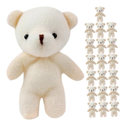 HOOTNEE 20St Mini-Bär kuschelbären Little Bear pommbären Mini-Teddybären Plüschbärenpuppe Plüschtier dekoratives Geburtstagskuchen Anhänger Taschenbär Baby Spielzeug PP Baumwolle von HOOTNEE