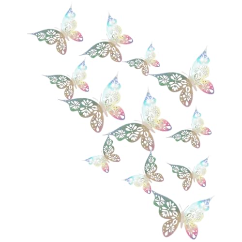 HOOTNEE 24st Schmetterling Wandtattoo Abnehmbare Wandaufkleber Wandtattoo Hochzeit Geburtstag 3D Hohle Schmetterlingsaufkleber Boho-wandaufkleber Schmücken Schmetterlinge Wandkunst Papier von HOOTNEE