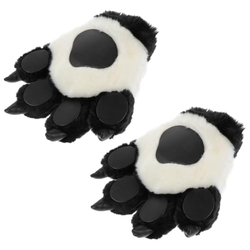 HOOTNEE 2St Bärentatzen Handschuhe Requisiten für Wolfsrollenspiele Kawaii Handschuhe Halloween Handschuhe thermohandschuhe Handflächenhandschuhe Bärenklauen-Handschuhe Plüsch Black von HOOTNEE