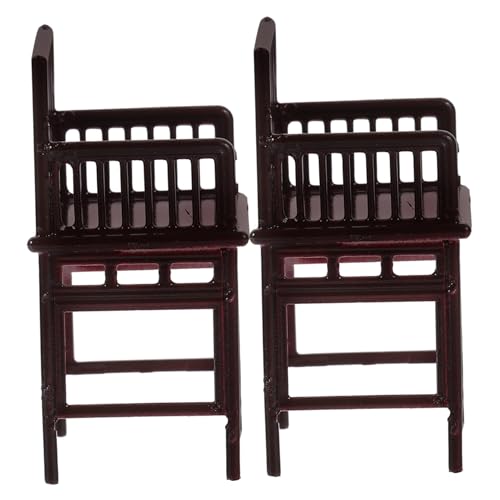 2St Mini-Stuhlmodell Miniatur-Vintage-Stuhl Mini-Hausstuhl die chinesen kreativität Modelle Möbel Miniatur-Puppenhaus Mini-Vintage-Stuhlmodell Baby Modellmaterial von HOOTNEE