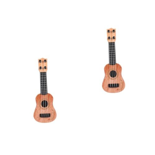 HOOTNEE 2st Mini-Ukulele Musikspielzeug Für Kindergitarre Simulations-Ukulele Musikinstrument Für Kinder Kinderinstrumente Ukulele-Gitarre Für Kinder Kleinkind-Ukulele Light Brown Plastik von HOOTNEE