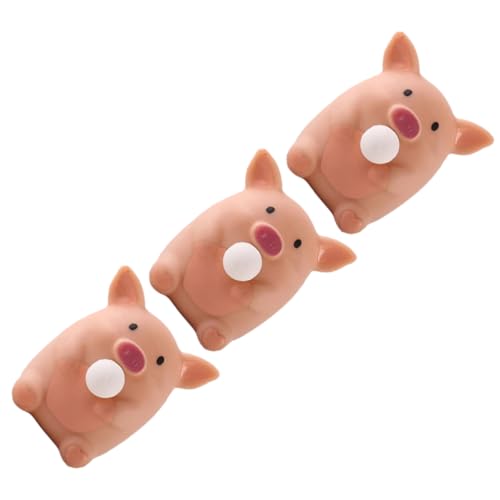 HOOTNEE 3 Stück Lustiges Stressspielzeug Langsam Steigende Tiere Kawaii Schweine Squishie Quetschtierspielzeug Kinderspielzeug Quetschschweinfiguren Schweinequetschspielzeug Süßes von HOOTNEE