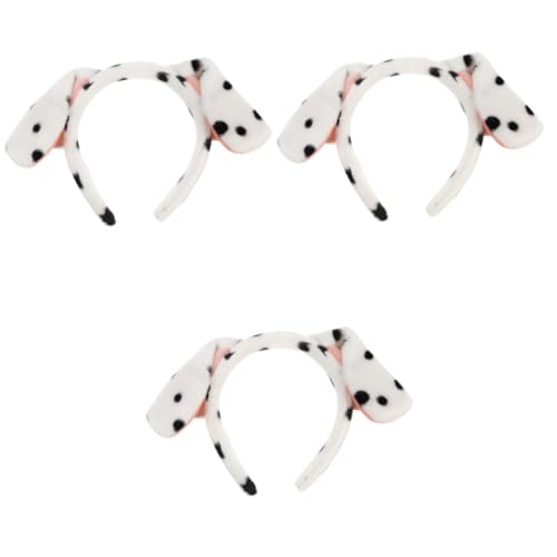 HOOTNEE 3 Stück Welpen Stirnband Cosplay Haarband Cartoon Haarband Hundekostüm Plüsch Tiger Ohr Kopfbedeckungen Cartoon Stirnband Dalmatiner Stirnband Kostüm Tierstoff von HOOTNEE