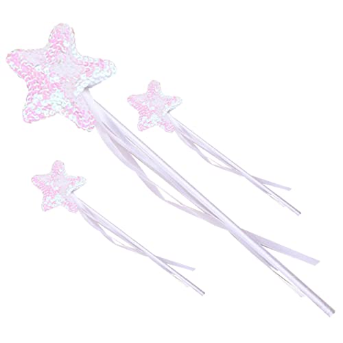 HOOTNEE 3St Zauberstab Fairy Wand kinderkostüme spielsachen für Kinder Toys for Babyspielzeug Zauberstäbe für Kinder Spielzeug Feenstab mit Schleife Foto-Requisite Plastik Weiß von HOOTNEE