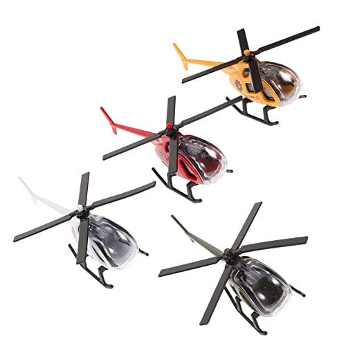 HOOTNEE 4 Stück Kinderflugzeugmodell Hubschrauber Flugzeug Mikrospielzeug Kinder Miniaturspielzeug Kinderspielzeug Jungenspielzeug Kidcraft Spielset Kinderflugzeug Modellauto Modelle Das von HOOTNEE