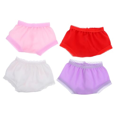 HOOTNEE 4 Stück Teiliges Puppenunterwäsche Weiche Polyester Doll Panties in Weiß Rot Wiederverwendbar Einfach Auszuziehen Passend für Puppen Puppenzubehör HOOTNEE 4 Stück Teiliges Puppenunterwäsche Weiche Polyester Doll Panties in Weiß Rot Wiederverwendbar Einfach Auszuziehen Passend für Puppen Puppenzubehör von HOOTNEE