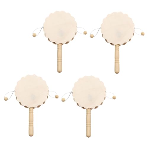HOOTNEE 4 Stück Teiliges Unbemalte Holz Rasseltrommel DIY Trommel zum Bemalen Instrument Holzlackierung Handwerk HOOTNEE 4 Stück Teiliges Unbemalte Holz Rasseltrommel DIY Trommel zum Bemalen Instrument Holzlackierung Handwerk von HOOTNEE