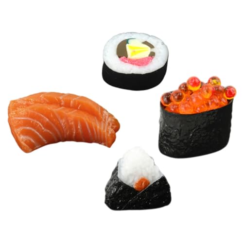 HOOTNEE 4 Teiliges Simulations Lebensmittelmodell, Gefälschte Lebensmitteldekore, Realistisches Sushi Modell, Realistisches Lebensmittelmodell, Simuliertes Sushi Spielzeug, Realistisches von HOOTNEE