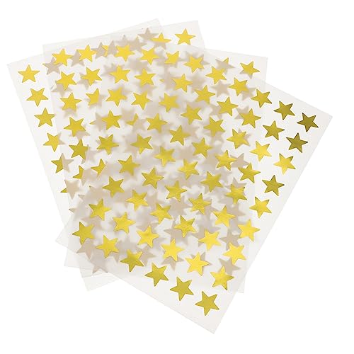 HOOTNEE 40 Blätter Star-belohnungsaufkleber Foliensterne Kinder Dekor Aufkleber Sternaufkleber Aus Aluminiumfolie Aufkleber Für Sternaufkleber Für Kinder Papier Golden von HOOTNEE