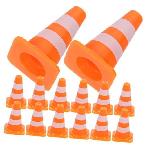 HOOTNEE 40St Road Mat for Toy Cars Cones Space Markers Traffic Signs Cones Space Markers Discs Orangr Traffice Cones Miniature Traffic Cones Toy Traffic Lights Traffic Cones Toy von HOOTNEE