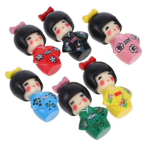 HOOTNEE 48 STK Kimono-Puppenschmuck Kimono Mädchen Miniatur Bausätze asiatisch Fee Kinder Puppen kinderpuppe Blumenkuchendekorationen Stitch tortendeko japanische tischdekoration PVC-Puppe von HOOTNEE