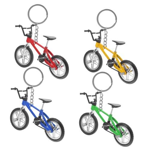 HOOTNEE 4er Set Miniatur Finger Mountain Bikes Schlüsselanhänger Handgefertigte Deko Modelle Und Perfekt Als Oder Sammlung Für Fahrradliebhaber von HOOTNEE