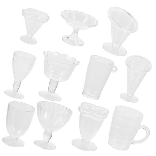 HOOTNEE 5 Mini Transparente Tasse Mini-weinbecher Winzige Tasse Küchentasse Mini Mini-tassen Winzige Wasserbecher Miniaturbecher Mini-Spielzeug Trinkbecher Miniatur Mini-hauspokal Pp von HOOTNEE