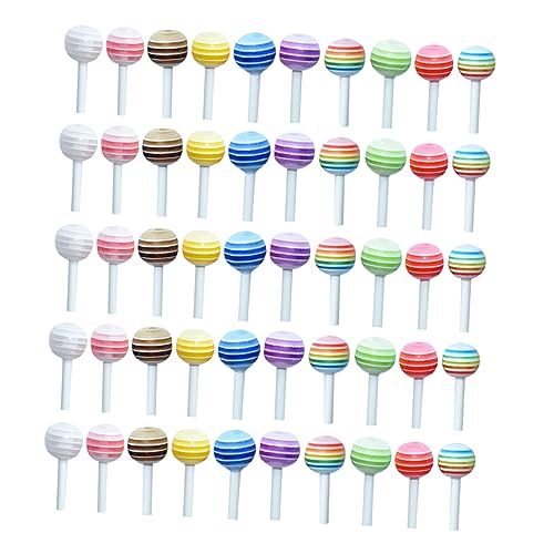 HOOTNEE 50 Stück Simulation Lutscher Miniatur-Süßigkeit Lollipop-Nageldekor LED-Ballons hühner Spielzeug gieskanne kinderspielzeug simulierter Lutscher buntes Lollipop-Modell Plastik von HOOTNEE