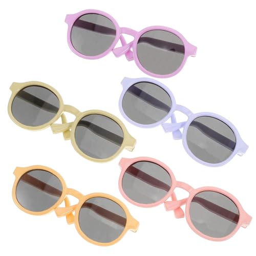 HOOTNEE 5St Puppenbrille Spielzeug-Accessoires Puppenparty Puppenausrüstung gefüllte Tierbrille Puppenhaus-Sonnenbrille Mini-Puppen-Sonnenbrillen-Requisiten Gläser zum Basteln Plastik von HOOTNEE