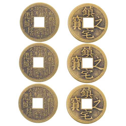 HOOTNEE 6 Stück Messing Münzen Chinesisches Feng Shui Glücksanhänger Dekorative Kupfermünzen mit Glatter Oberfläche für Auto Haus und DIY Basteln HOOTNEE 6 Stück Messing Münzen Chinesisches Feng Shui Glücksanhänger Dekorative Kupfermünzen mit Glatter Oberfläche für Auto Haus und DIY Basteln von HOOTNEE