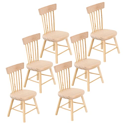 HOOTNEE 6 Stück Miniatur Holzstuhl Modell Puppenhaus Möbel Dekorative Mini Holz Stühle Für Wohn Schlaf Und Kinderzimmer Realistische Puppenhaus Stuhl Modell Zubehör HOOTNEE 6 Stück Miniatur Holzstuhl Modell Puppenhaus Möbel Dekorative Mini Holz Stühle Für Wohn Schlaf Und Kinderzimmer Realistische Puppenhaus Stuhl Modell Zubehör von HOOTNEE