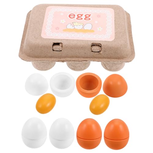 HOOTNEE 6 Stück Simulation Holz Eier Spielzeug Set Für Kinder Kreatives DIY Spielzeug Für Kleinkinder Ideal Für Rollenspiele Und Pädagogisches Spielen Drinnen Und Draußen von HOOTNEE