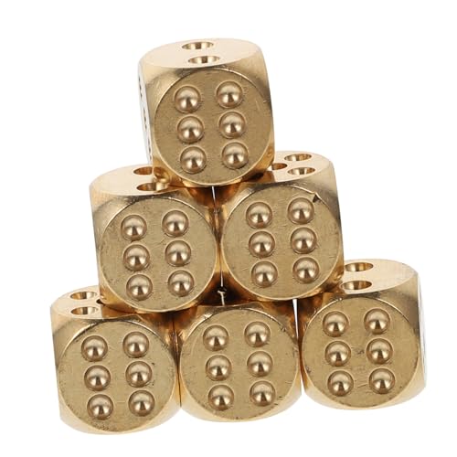 HOOTNEE 6 Stück Teiliges Messing Würfel Solide Kleine Metallspielwürfel Fein Verarbeitet Leicht und Tragbar für Bar Party und Brettspiele HOOTNEE 6 Stück Teiliges Messing Würfel Solide Kleine Metallspielwürfel Fein Verarbeitet Leicht und Tragbar für Bar Party und Brettspiele von HOOTNEE