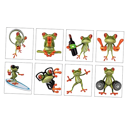 HOOTNEE 8St Kreativer Frosch Auto Aufkleber Tierische Wandtattoos Dekor für Auto Abnehmbare Aufkleber 3D-Wandaufkleber Frog Sticker Frogs Aufkleber Frösche Aufkleber Autoaufkleber PVC von HOOTNEE