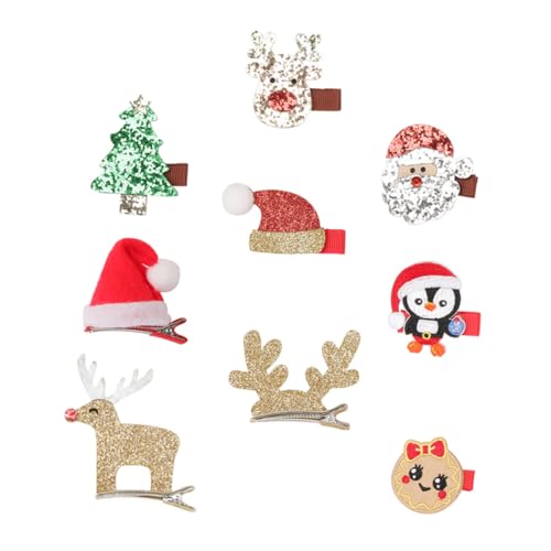 HOOTNEE 9st Haarspangen Für Weihnachtliche Babys Weihnachtshaarschmuck Weihnachtsmütze Haarspangen Weihnachtsstrumpffüller Weihnachtsspangen Party Haarspangen Stirnband Stoff Mädchen Kind von HOOTNEE