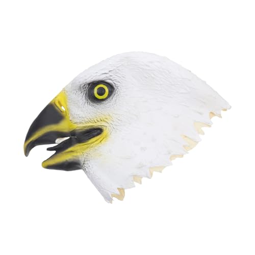 HOOTNEE Adler Maske Karnevalsmasken Neuheit lustige Kopfbedeckung Adlerkopf halloween maske halloween dekoration Halloweenkostüm Tier Partyzubehör verkleiden Cartoon-Maske Emulsion Weiß von HOOTNEE