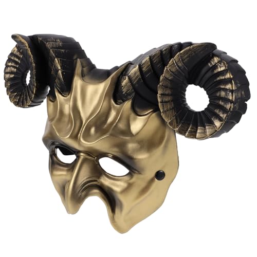 HOOTNEE Cosplay-Maskenornament halloween costume halloween kleidung faschingsmasken -Hörner-Maske Skelett spielzeug Kinderkommode Maskenverzierung Kostümzubehör Plastik Golden von HOOTNEE