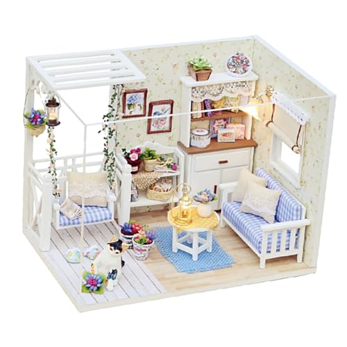 HOOTNEE DIY Miniatur Haus Bausatz Miniaturwohnung Kreatives Holzmodell für Erwachsene Einfach Zusammenzubauen Sicher Wohnzimmerschmuck und Familienspaß HOOTNEE DIY Miniatur Haus Bausatz Miniaturwohnung Kreatives Holzmodell für Erwachsene Einfach Zusammenzubauen Sicher Wohnzimmerschmuck und Familienspaß von HOOTNEE