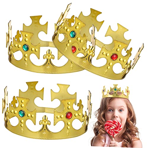 HOOTNEE Krone Deko Krönchen Geburtstagskrone Glänzende Goldene Tiara Für Kindergeburtstagsfeiern Partyhüte Für Jungen Und Ädchen Festliche Kopfbedeckung Für Kleine Prinzen Und Prinzessinnen von HOOTNEE