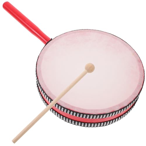 HOOTNEE 6 Zoll Holz Handtrommel Kunstleder Kinder Spielzeug Baby Kleinkind Musikinstrumente Percussion Drum Set von HOOTNEE