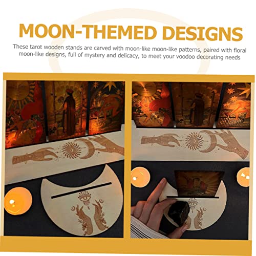 HOOTNEE Holz Tarotkartenhalter Mondsichel Form Handgefertigter Dekorativer Kartenständer Leichter Tragbarer Tarot Display Ständer für Wiccan Ritualbedarf und Altar Dekoration HOOTNEE Holz Tarotkartenhalter Mondsichel Form Handgefertigter Dekorativer Kartenständer Leichter Tragbarer Tarot Display Ständer für Wiccan Ritualbedarf und Altar Dekoration von HOOTNEE