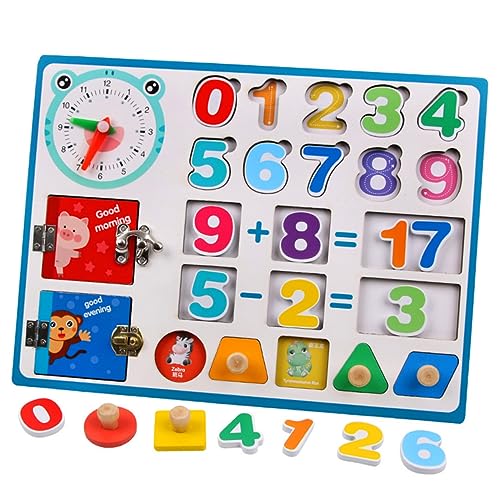 HOOTNEE Holzspielzeug Lernspielzeug Für Kleinkinder Montessori Busy Board Mit Addition Und Subtraktion Mathe Zählspiel Für Pädagogisches Zur Intellektuellen Entwicklung Ideales Für von HOOTNEE