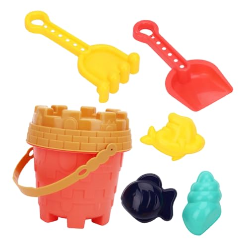 HOOTNEE Strandspielzeug Set 6 Teiliges Sandspielzeug Mit Eimer Förmchen Und Zubehör Für Den Sommer Buntes Sandspielzeug Für Jungen Und ädchen Ideal Für Strand Und Wasserspaß von HOOTNEE